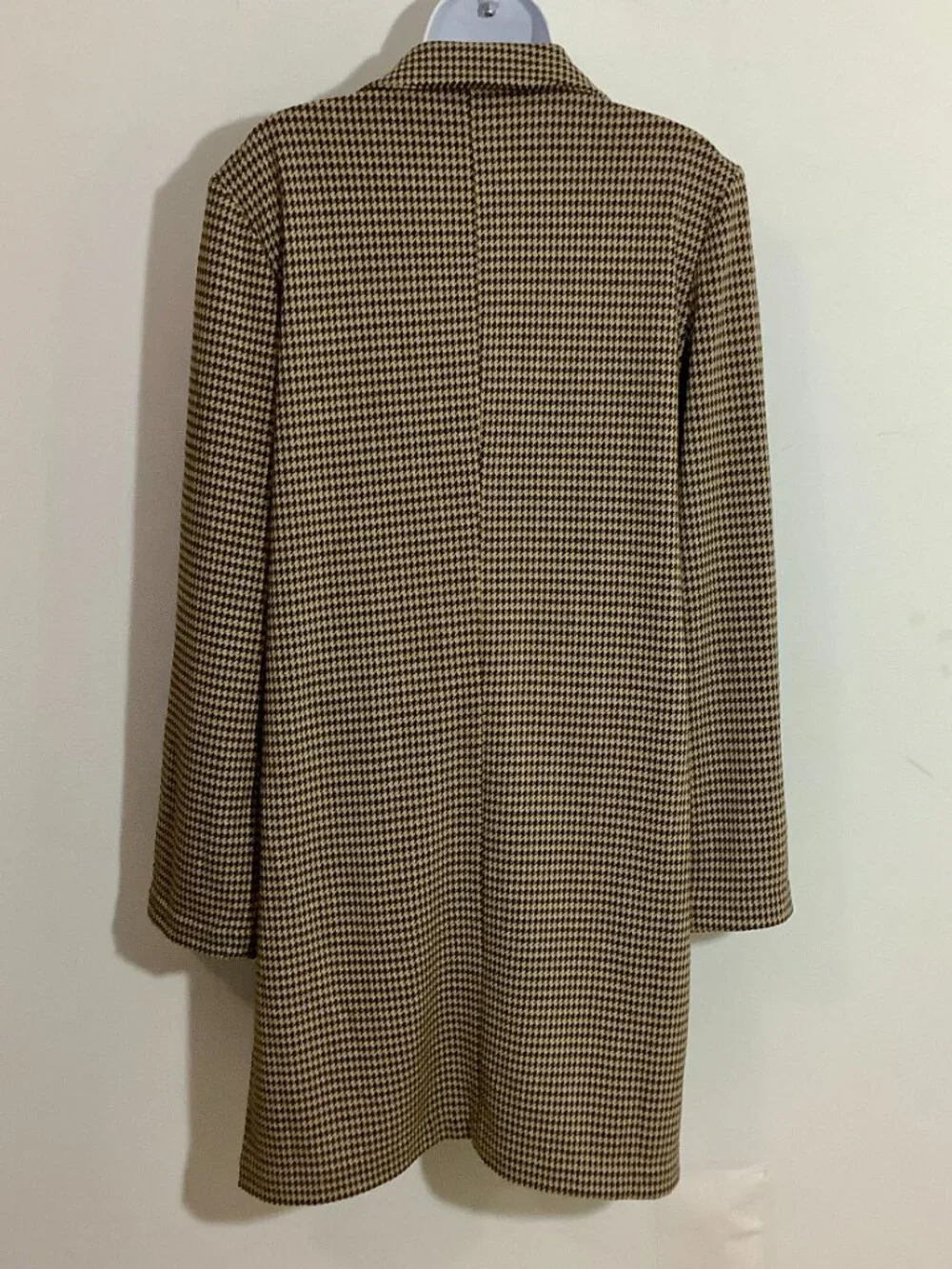 Tailored Fit Trench Style Coat Brown Check Med. Philosophy Chic Professional NWT